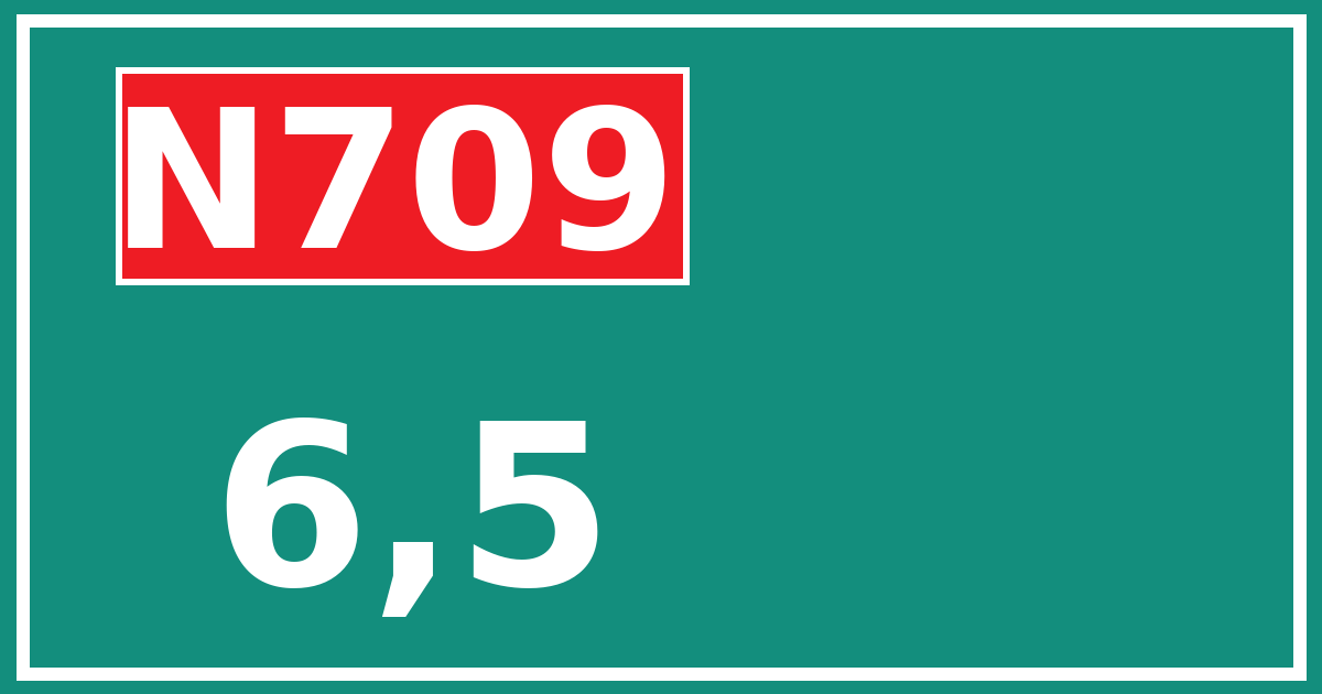 Hectometerbord N709 6,5