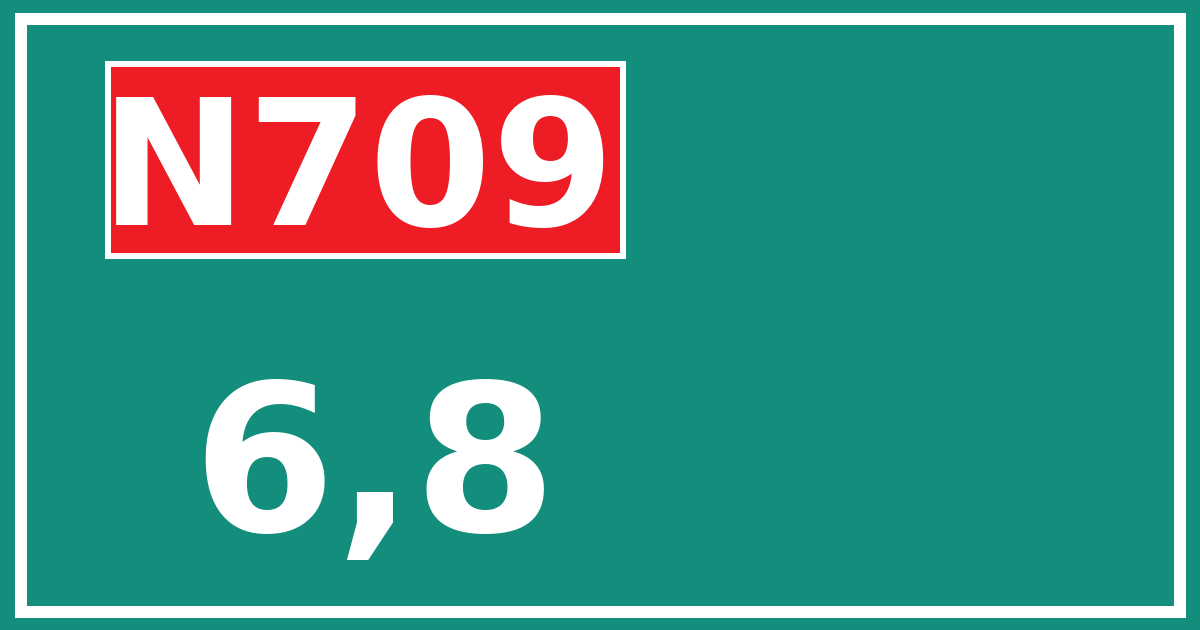 Hectometerbord N709 6,8