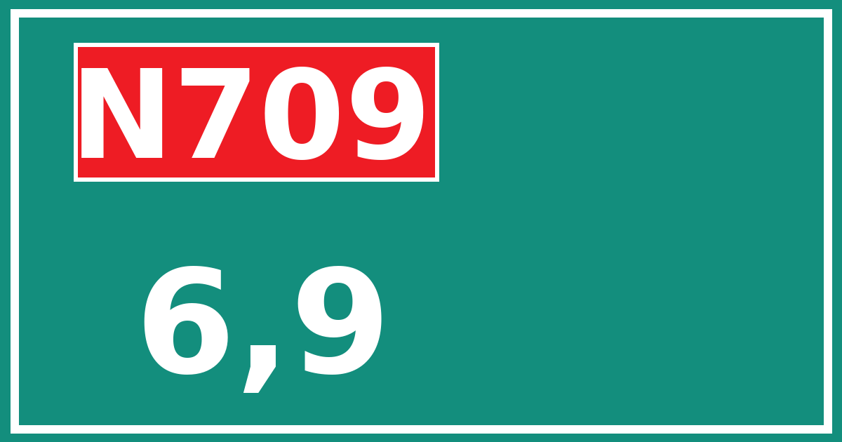 Hectometerbord N709 6,9