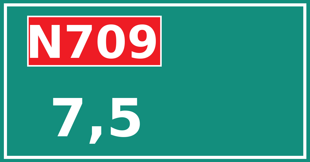 Hectometerbord N709 7,5