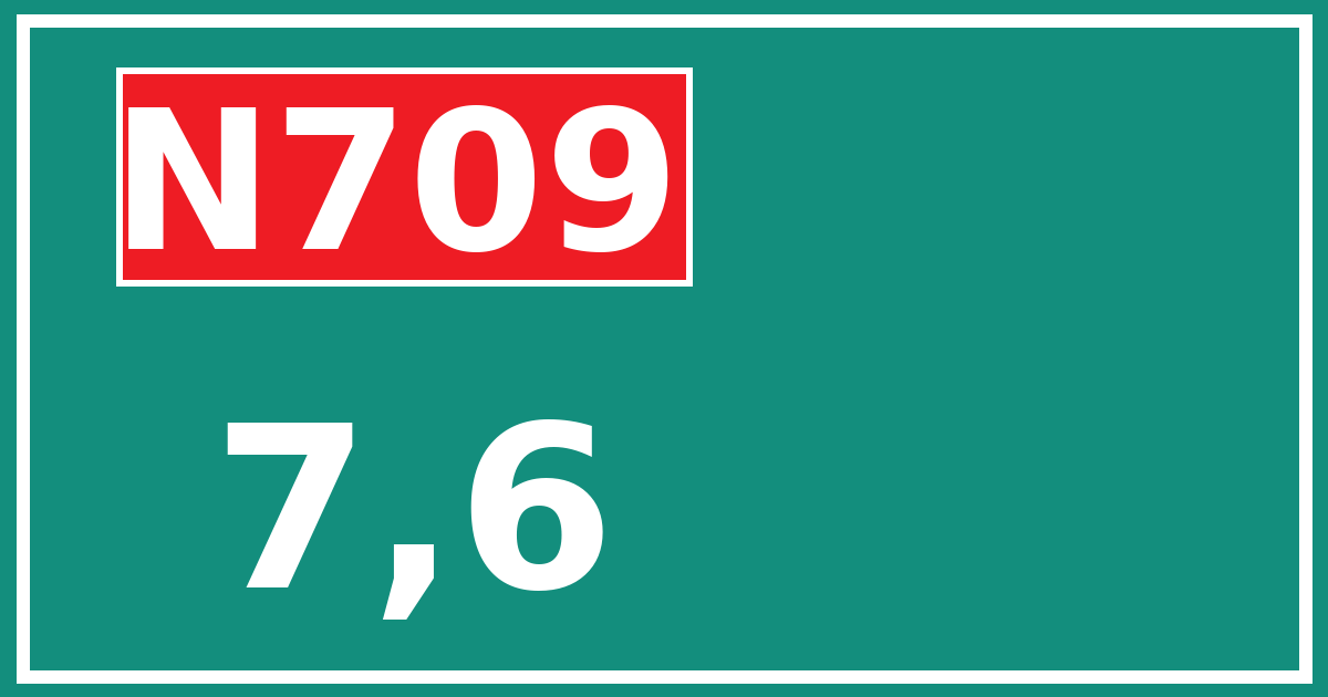 Hectometerbord N709 7,6