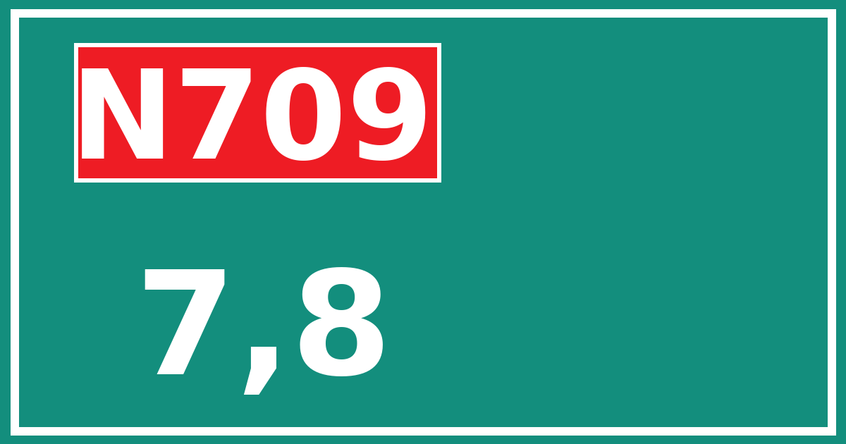 Hectometerbord N709 7,8