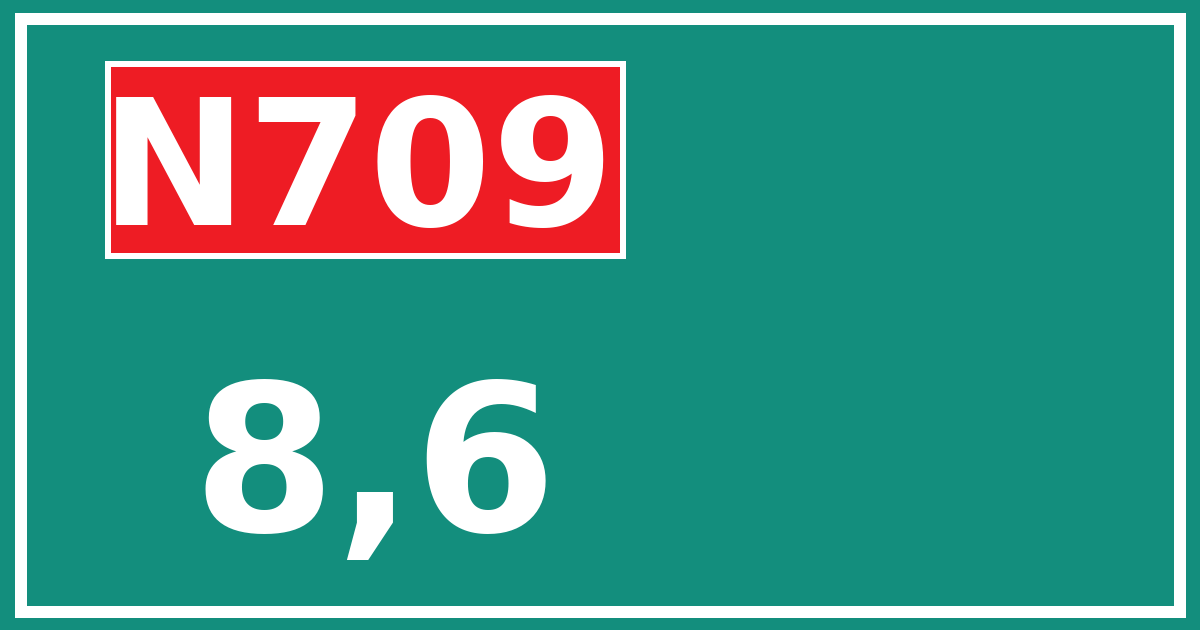 Hectometerbord N709 8,6
