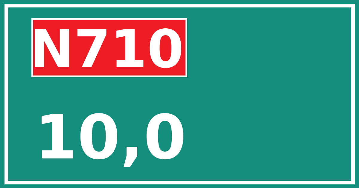 Hectometerbord N710 10,0