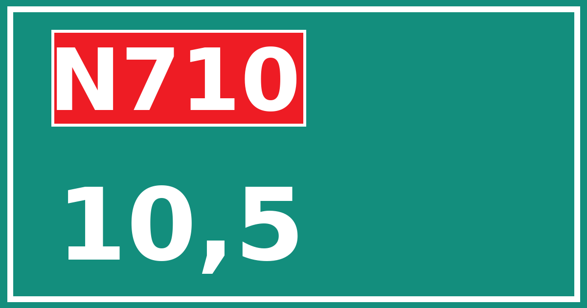 Hectometerbord N710 10,5