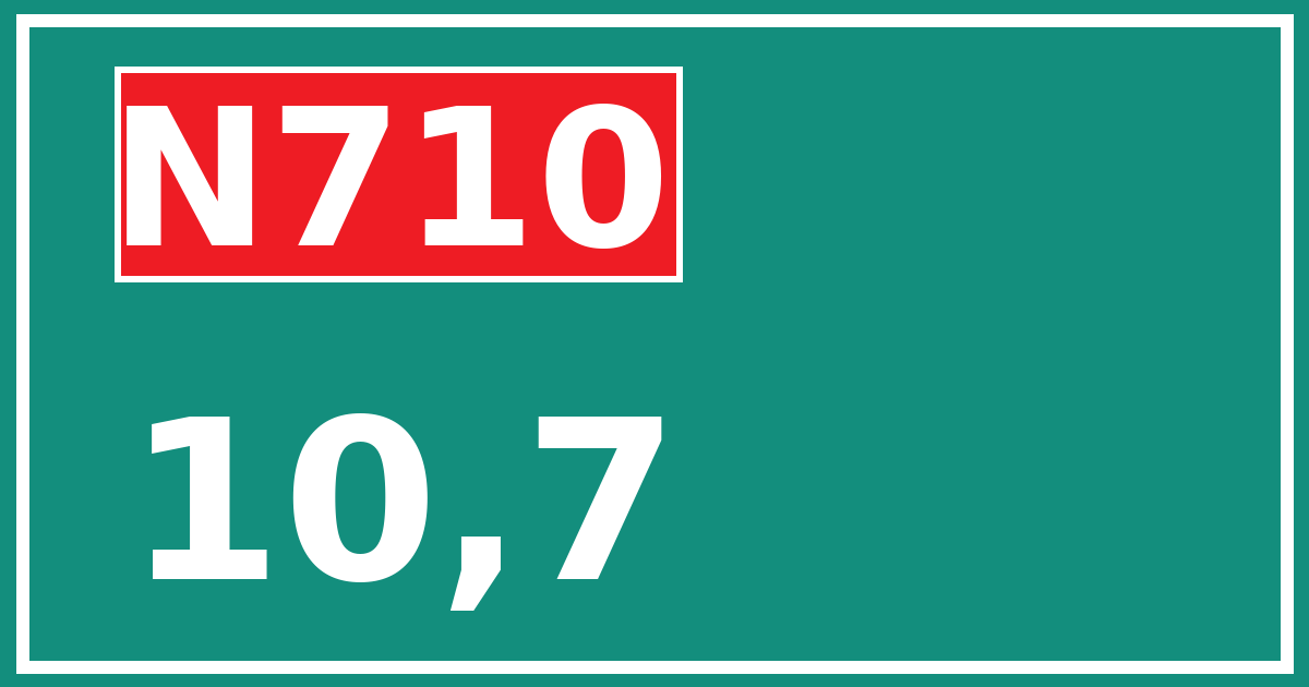 Hectometerbord N710 10,7