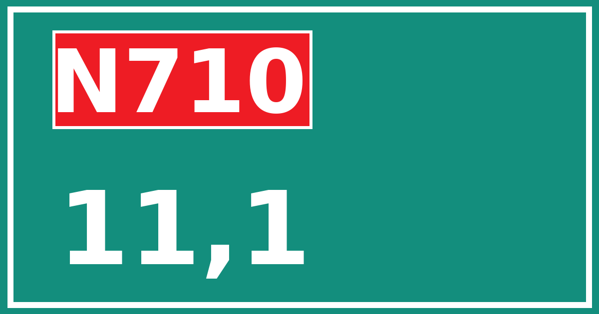 Hectometerbord N710 11,1