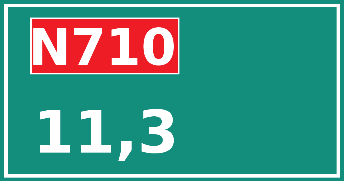 Hectometerbord N710 11,3