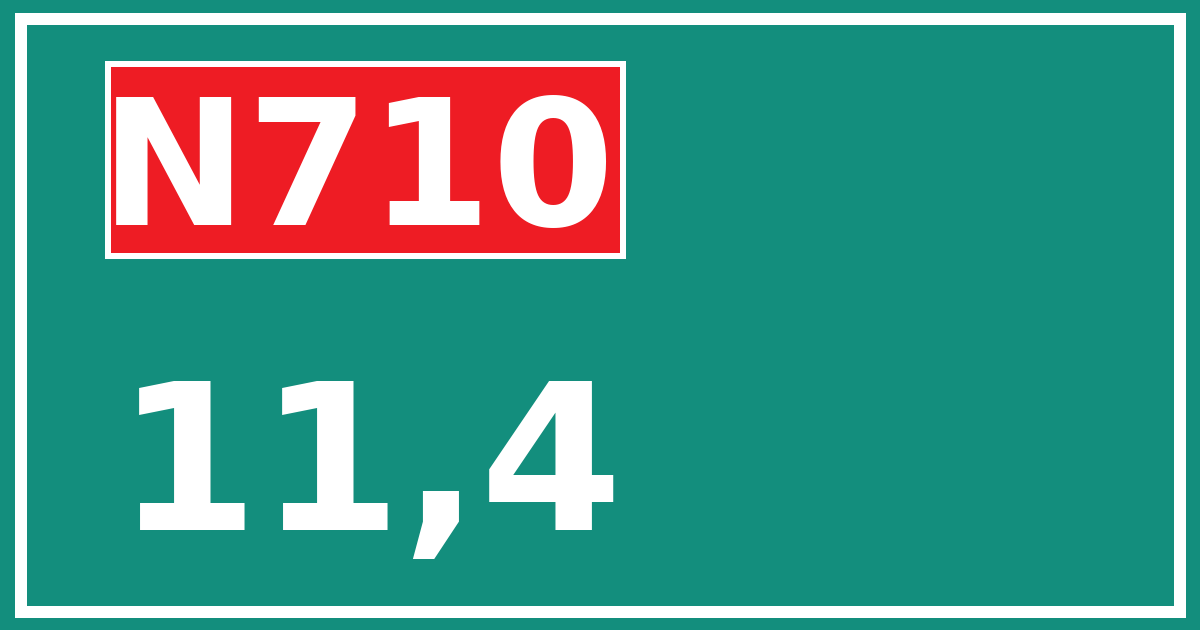 Hectometerbord N710 11,4