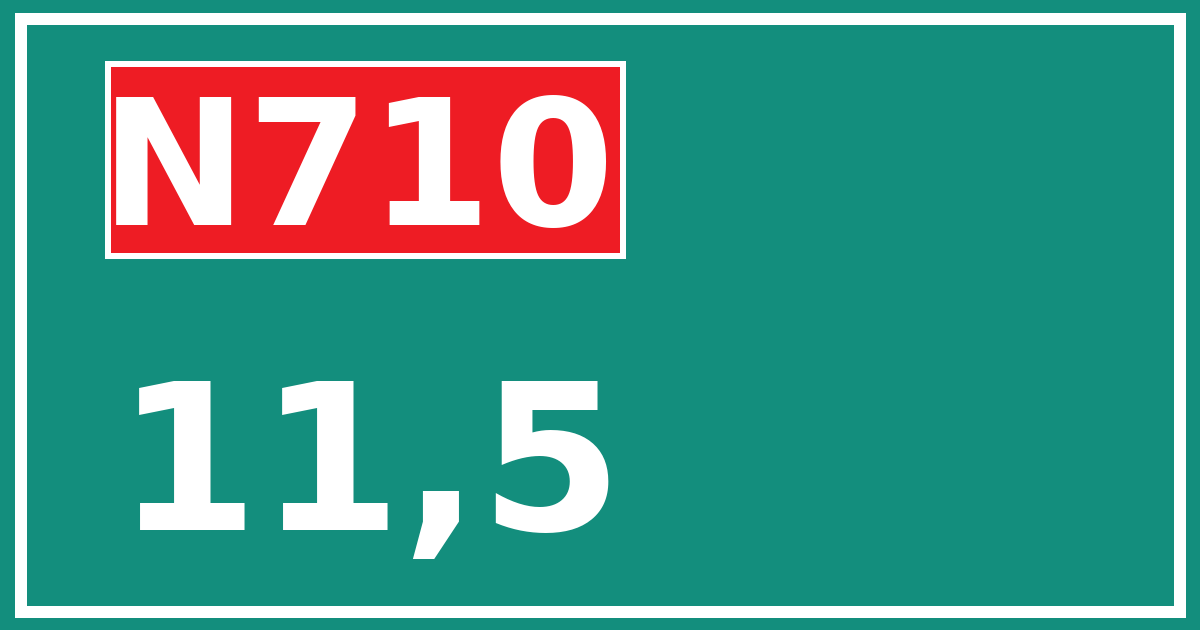 Hectometerbord N710 11,5