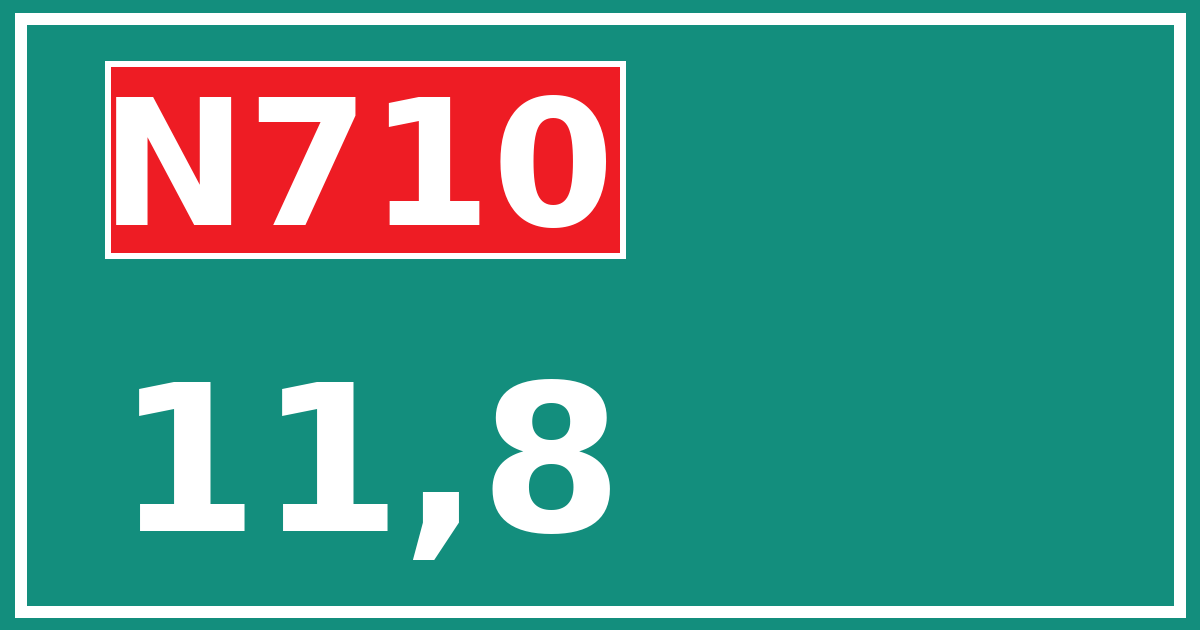 Hectometerbord N710 11,8