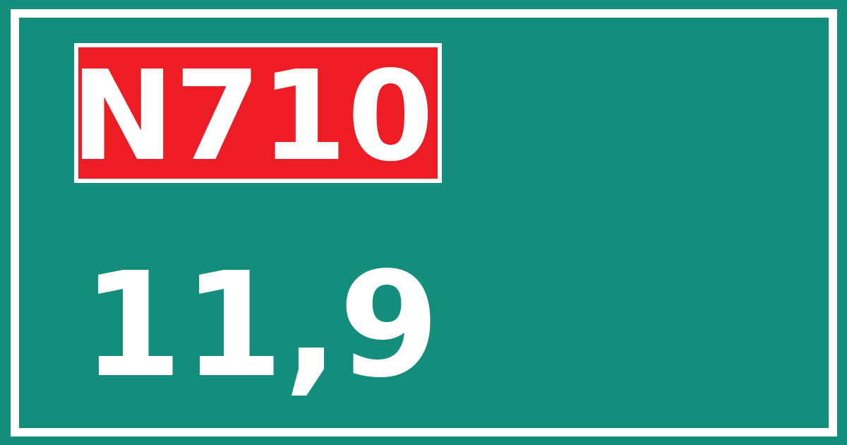 Hectometerbord N710 11,9