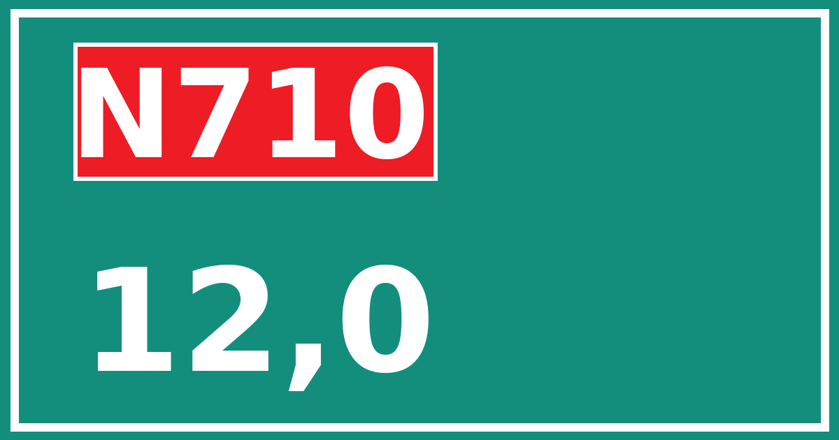 Hectometerbord N710 12,0