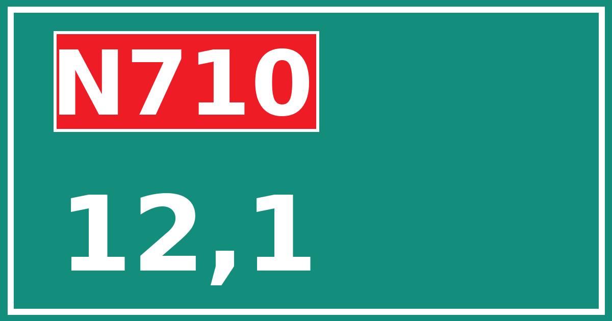 Hectometerbord N710 12,1