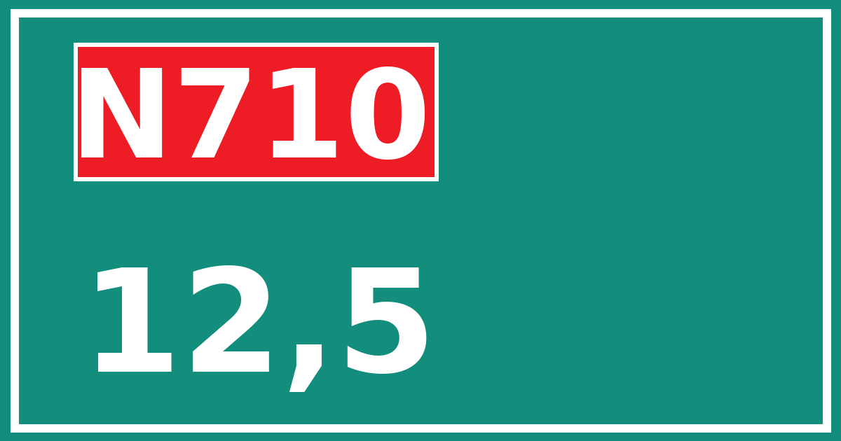 Hectometerbord N710 12,5