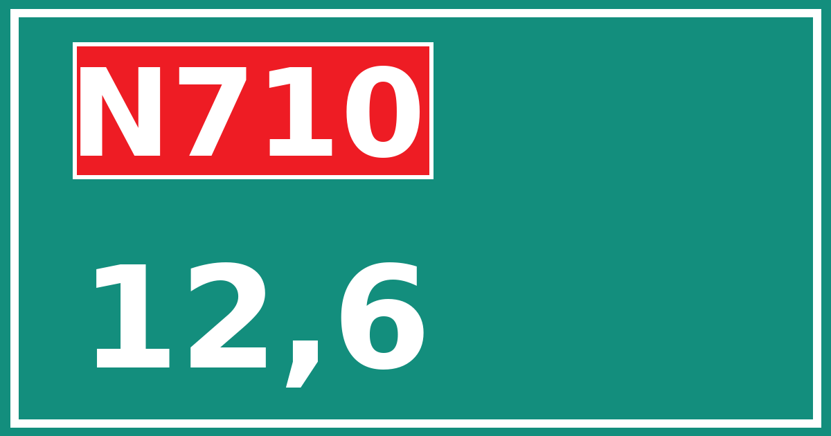 Hectometerbord N710 12,6