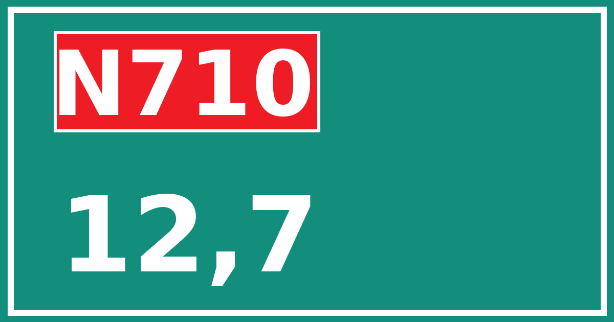 Hectometerbord N710 12,7