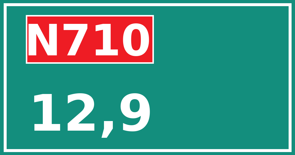 Hectometerbord N710 12,9