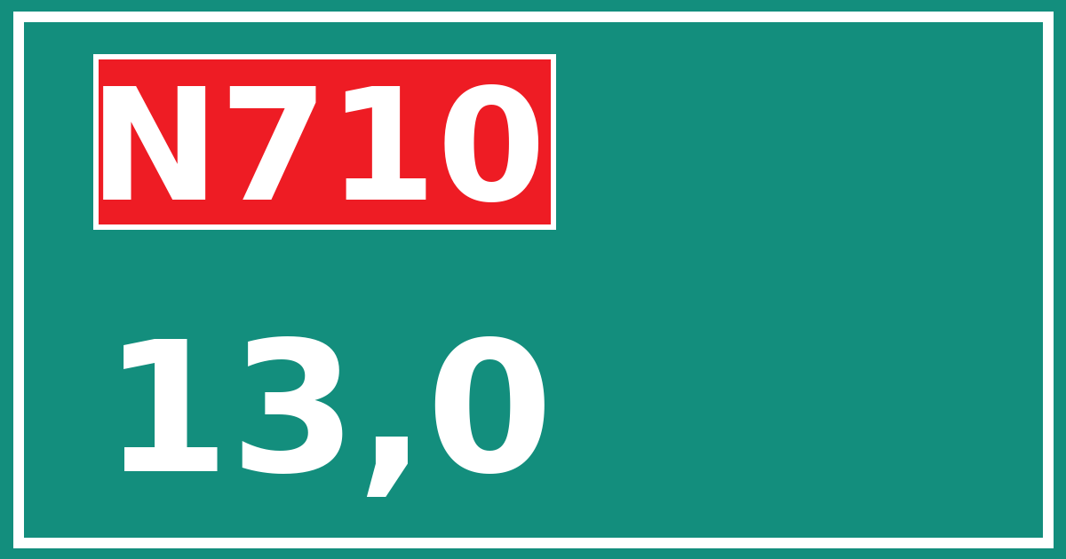 Hectometerbord N710 13,0