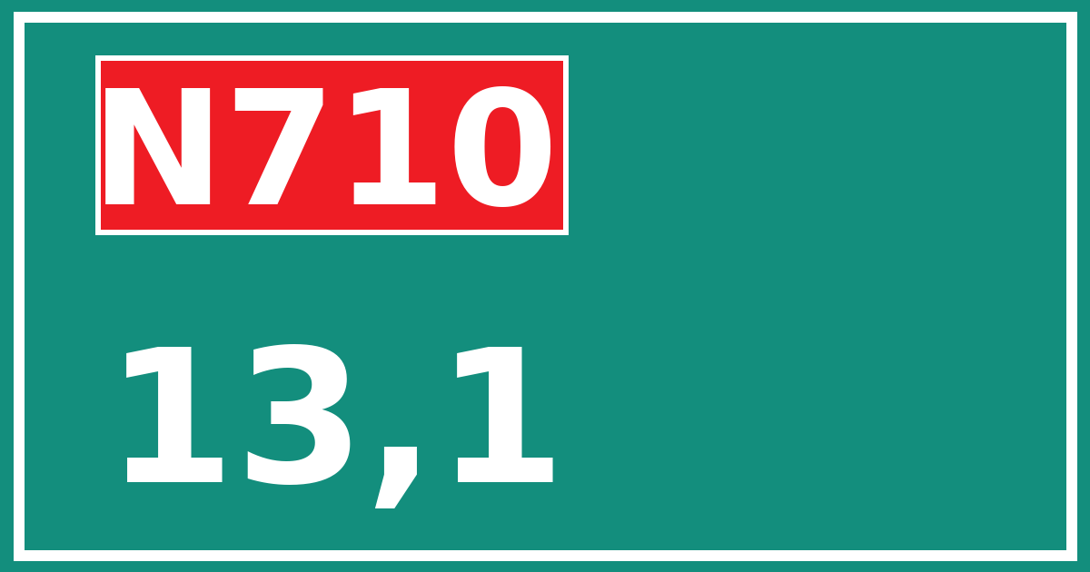 Hectometerbord N710 13,1