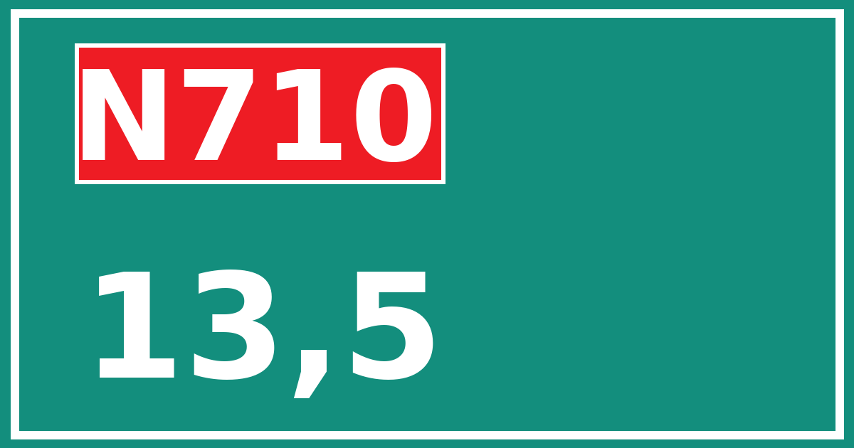 Hectometerbord N710 13,5