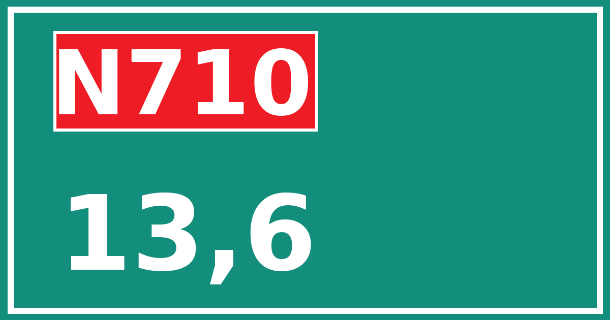 Hectometerbord N710 13,6