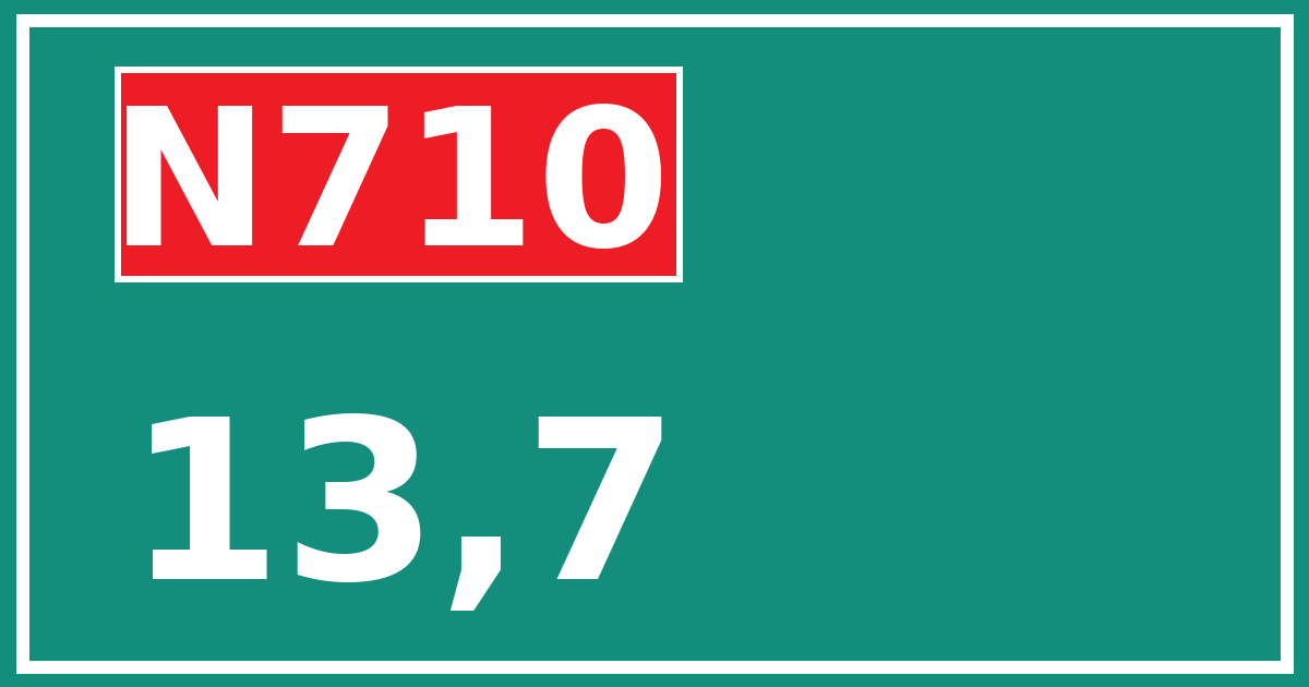 Hectometerbord N710 13,7