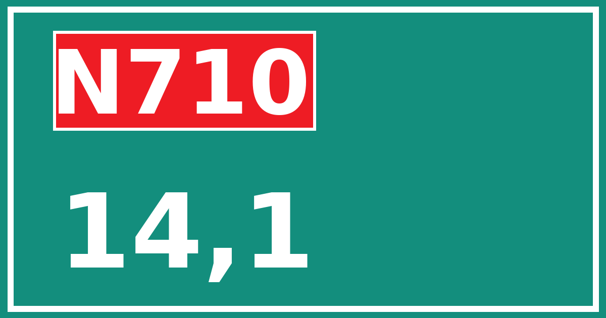 Hectometerbord N710 14,1