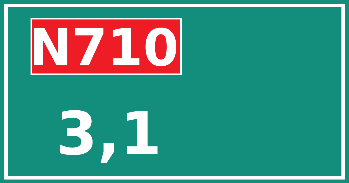 Hectometerbord N710 3,1