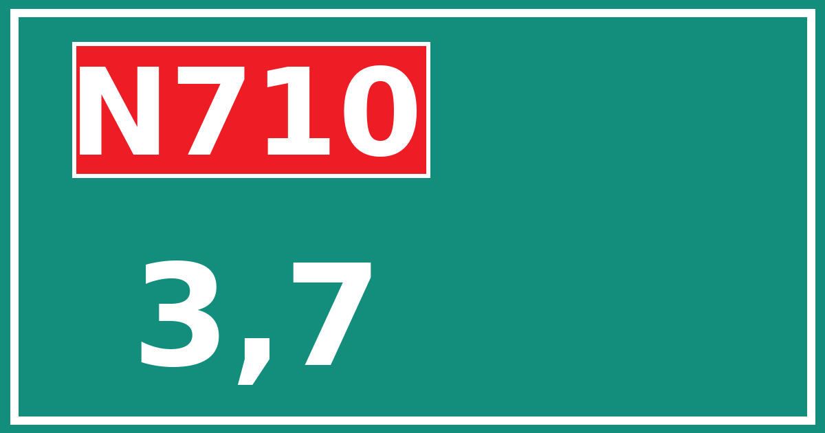 Hectometerbord N710 3,7