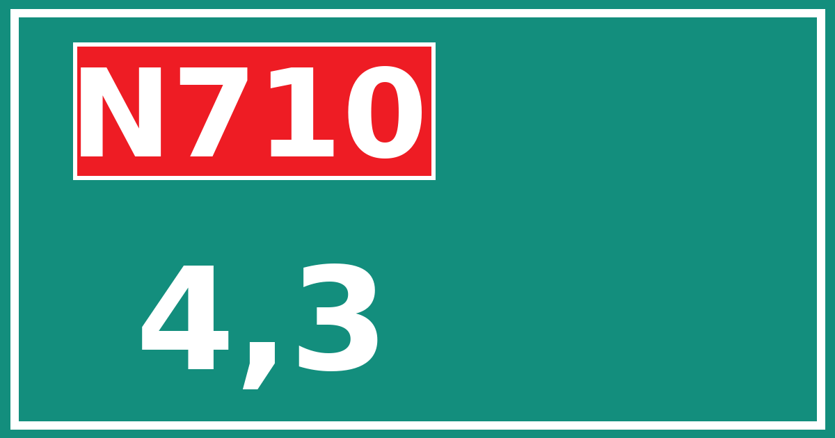 Hectometerbord N710 4,3
