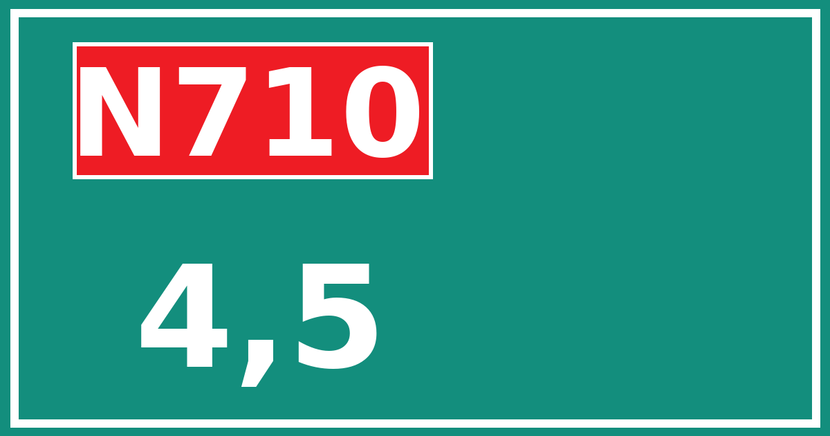 Hectometerbord N710 4,5