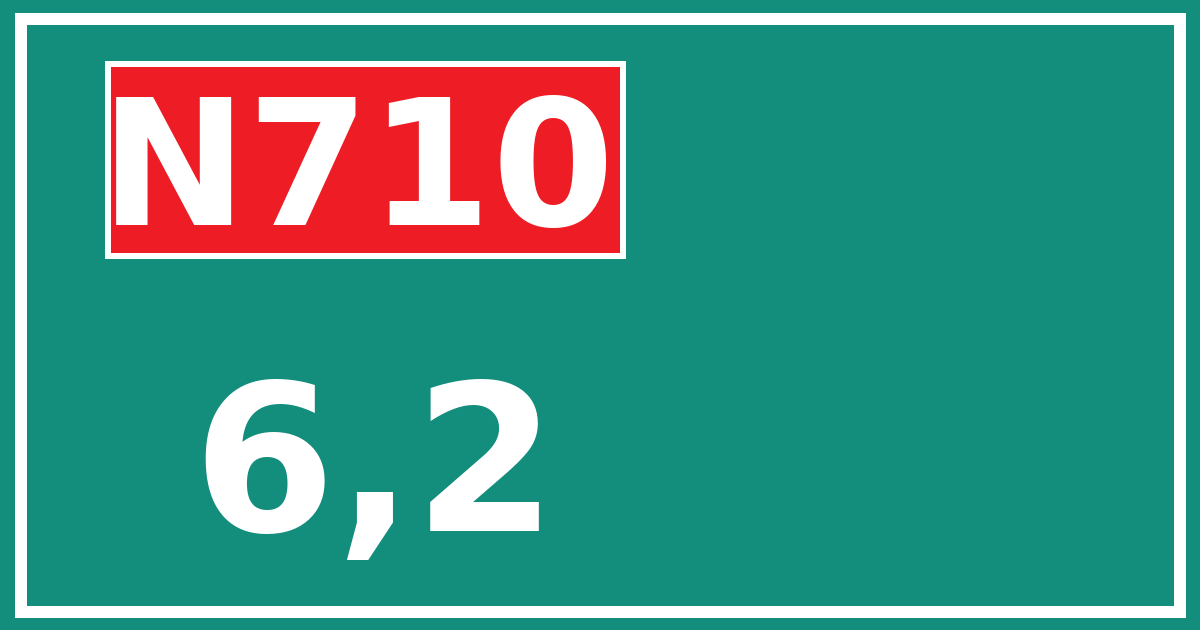 Hectometerbord N710 6,2