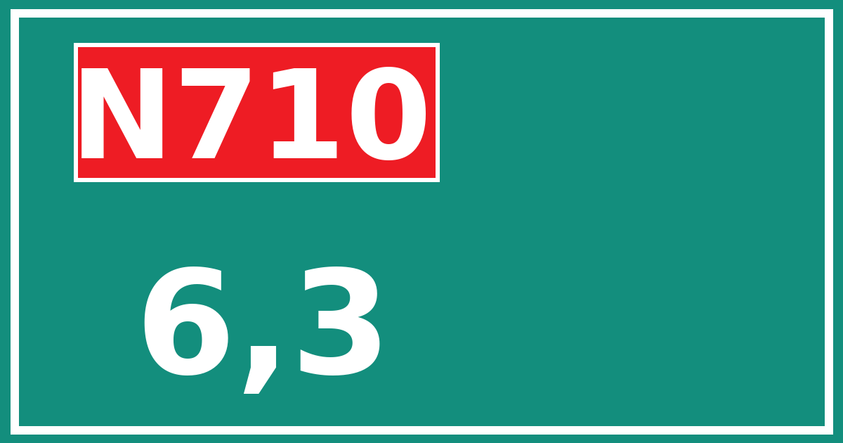 Hectometerbord N710 6,3