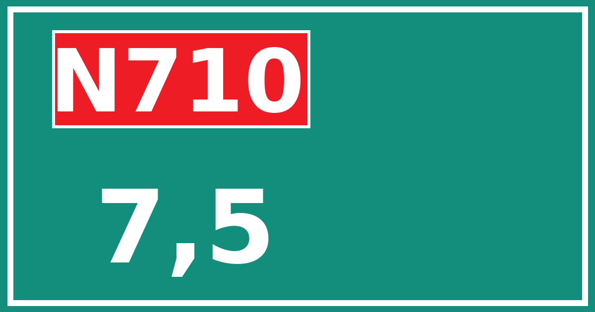 Hectometerbord N710 7,5