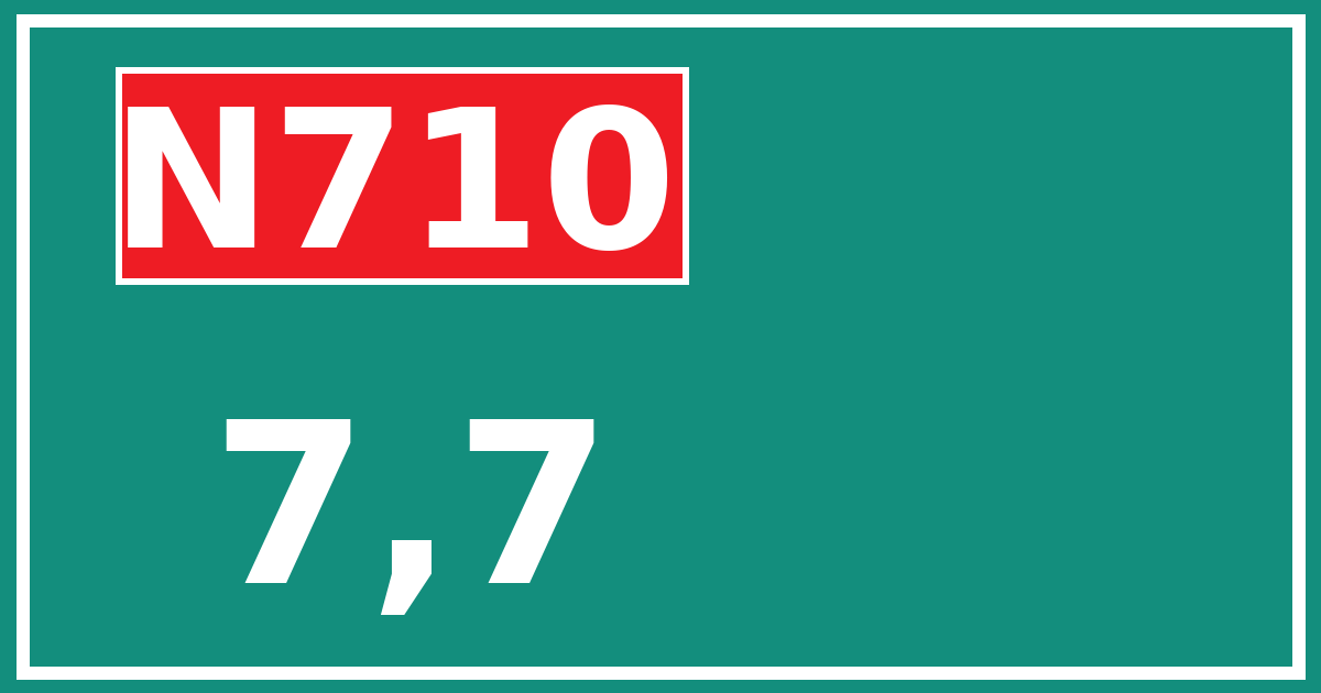Hectometerbord N710 7,7