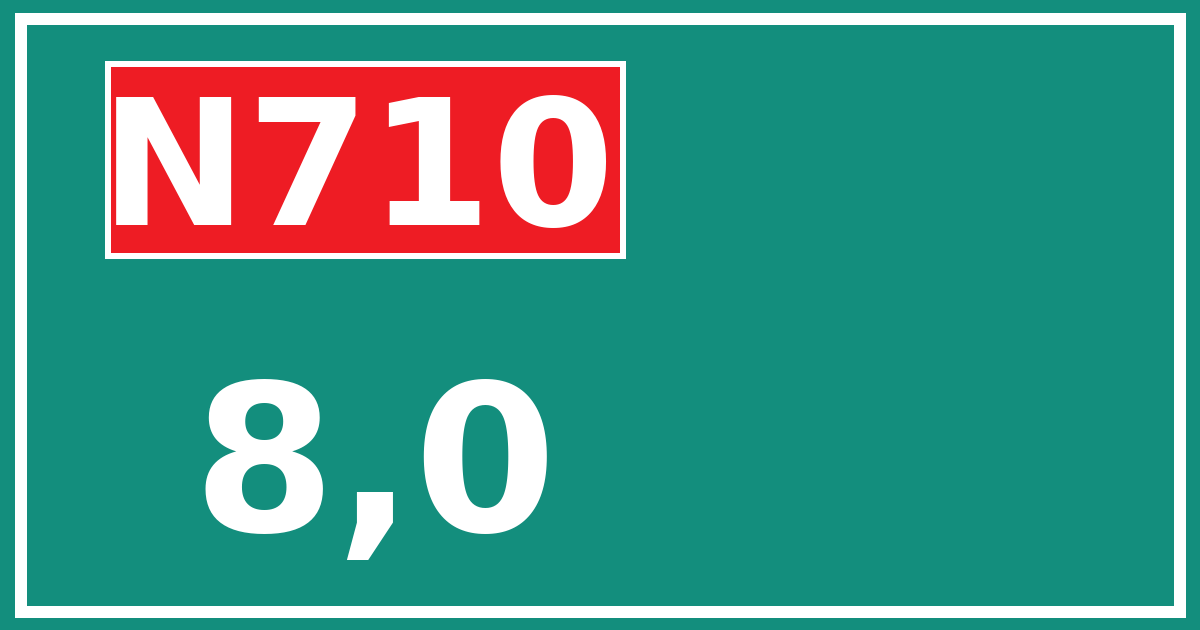 Hectometerbord N710 8,0