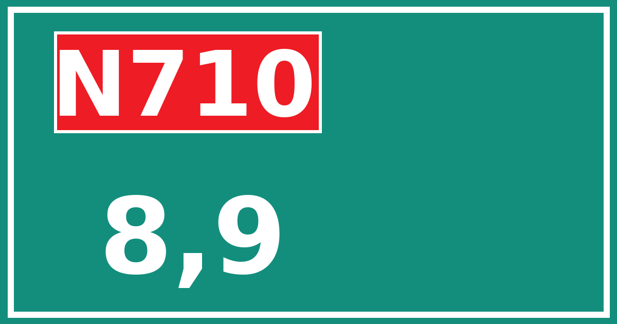 Hectometerbord N710 8,9