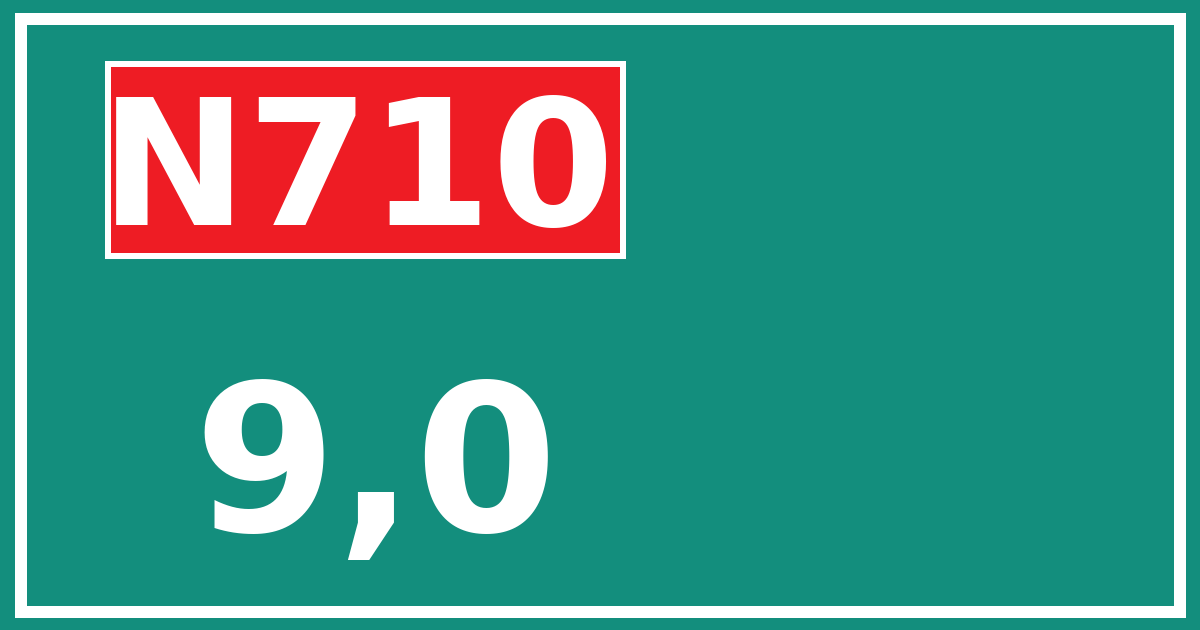 Hectometerbord N710 9,0