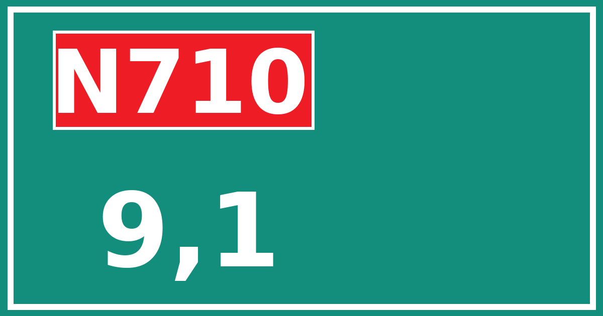 Hectometerbord N710 9,1
