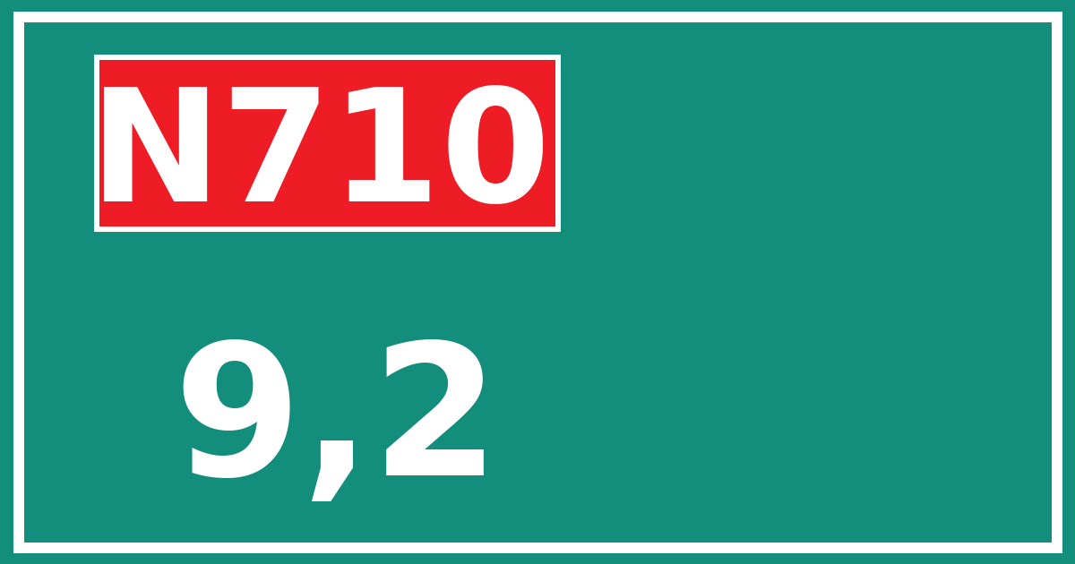 Hectometerbord N710 9,2