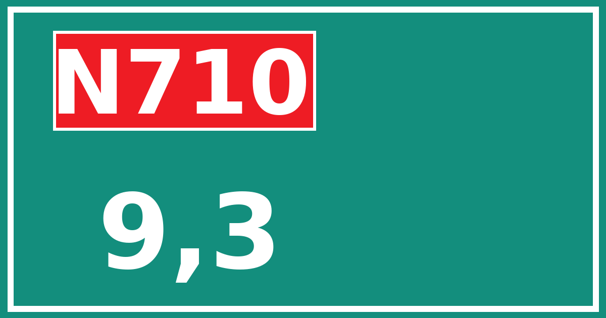 Hectometerbord N710 9,3