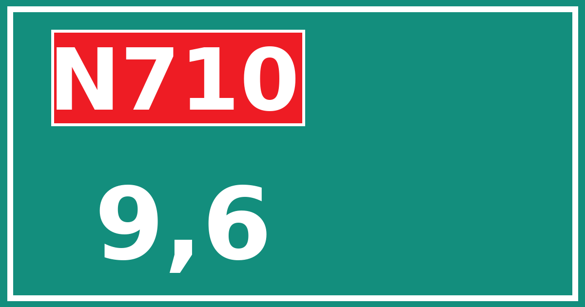 Hectometerbord N710 9,6