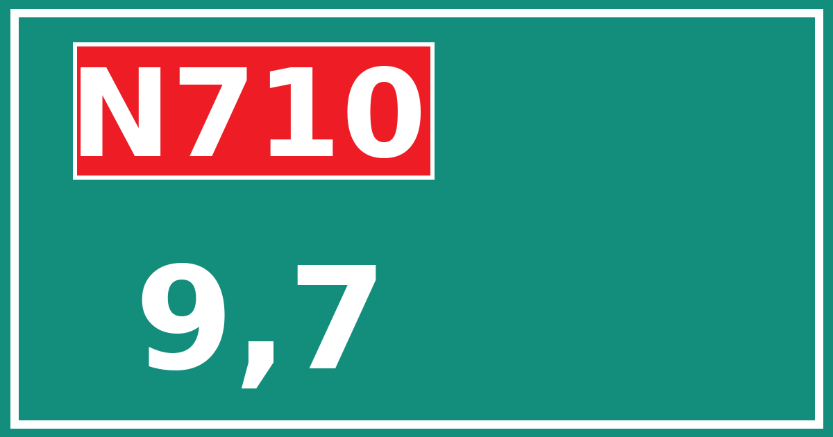 Hectometerbord N710 9,7
