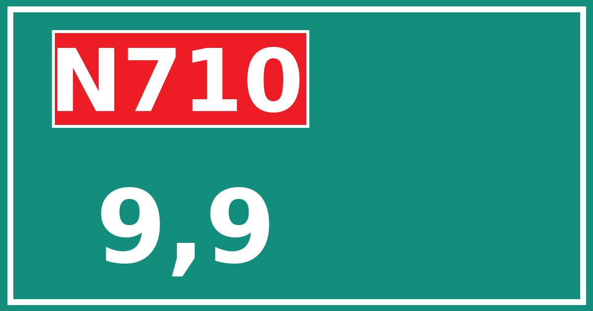 Hectometerbord N710 9,9