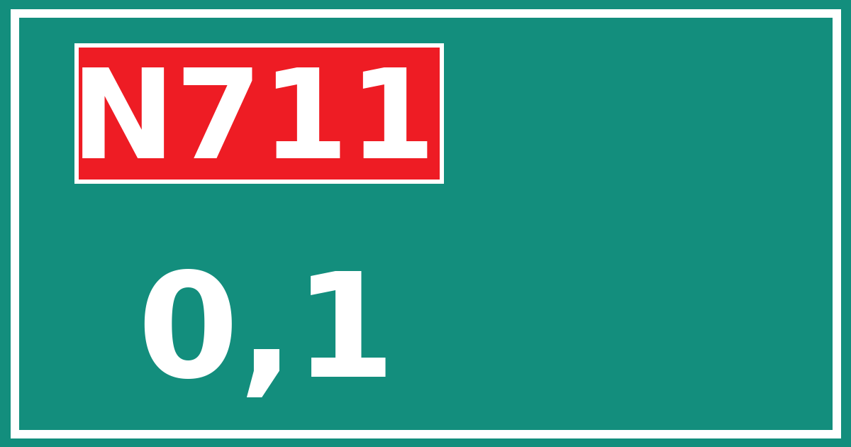 Hectometerbord N711 0,1
