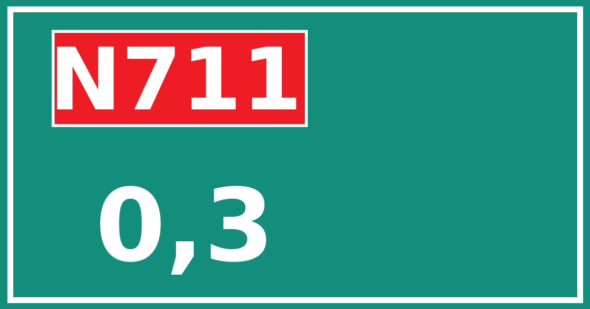Hectometerbord N711 0,3