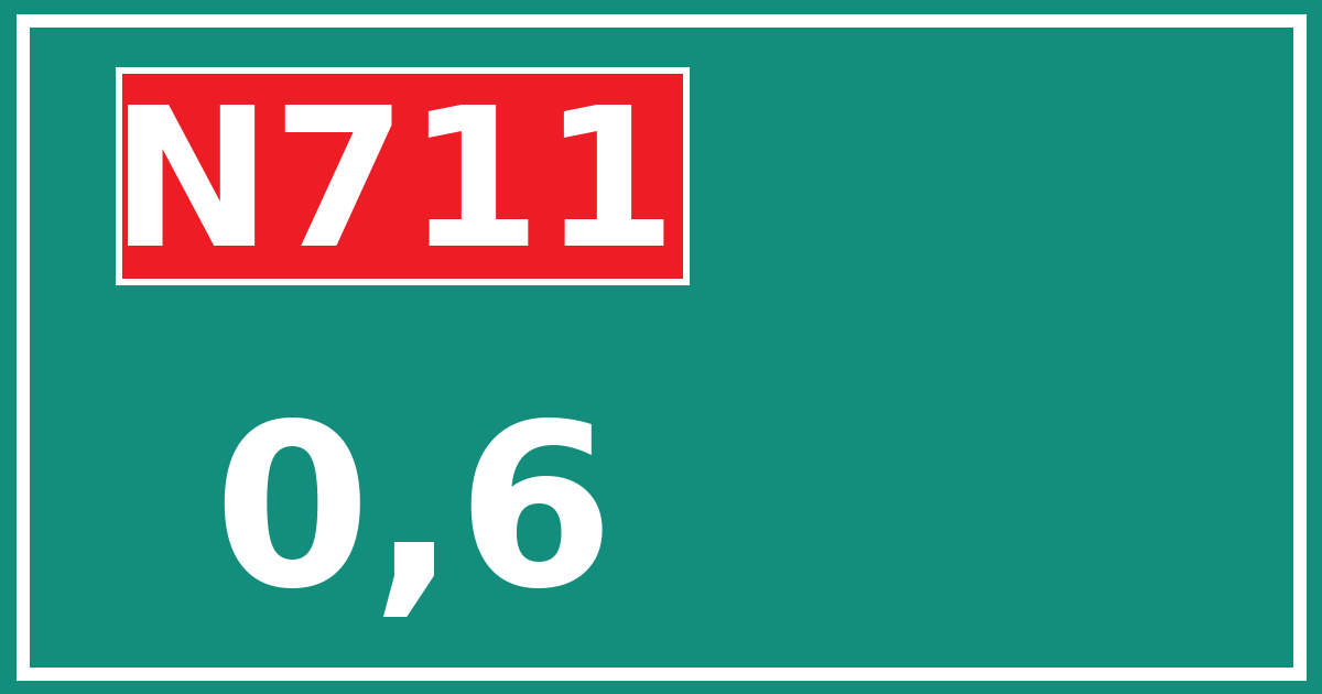 Hectometerbord N711 0,6