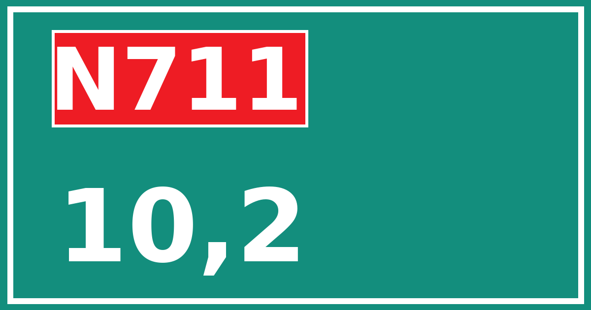 Hectometerbord N711 10,2