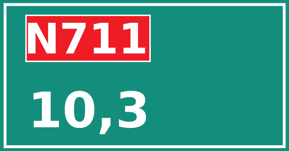 Hectometerbord N711 10,3